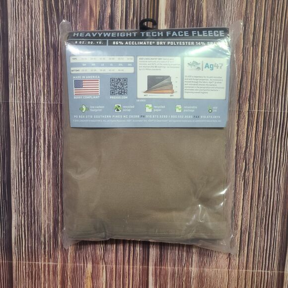 XGO Sleep Shirt Mens 2XL Zip-Mock Phase 4 Heavyweight Tan 4P11DQ-499 Made In USA - Picture 7 of 10